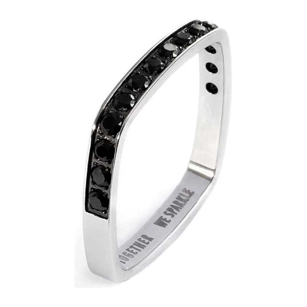 Anello Marlù veretta squadrata zirconi