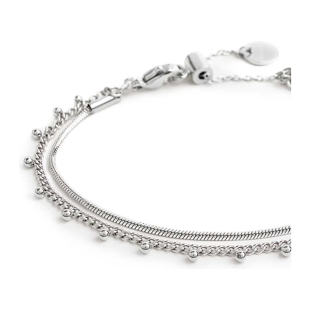 Bracciale Marlù double maglia snake e grumetta con sfere