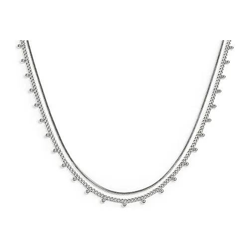 Collier Marlù double snake e grumetta con sfere