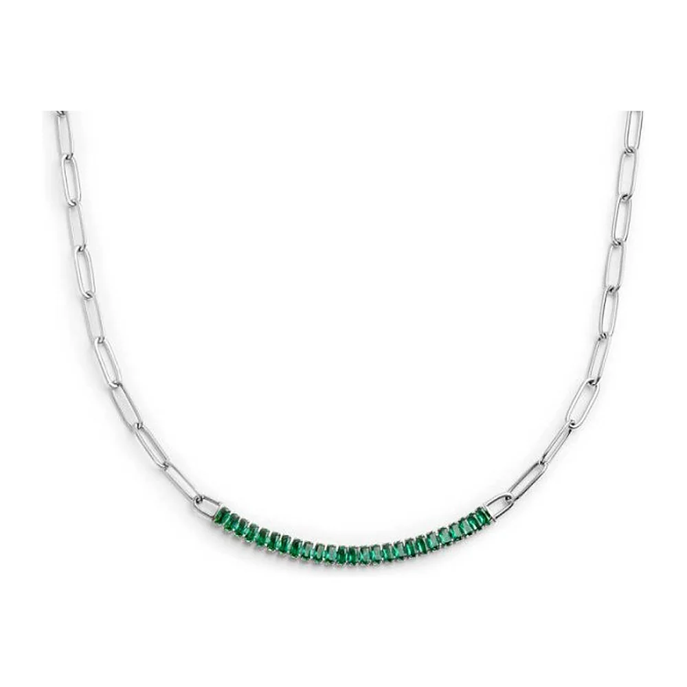 Collier Marlù maglia link zirconi baguette