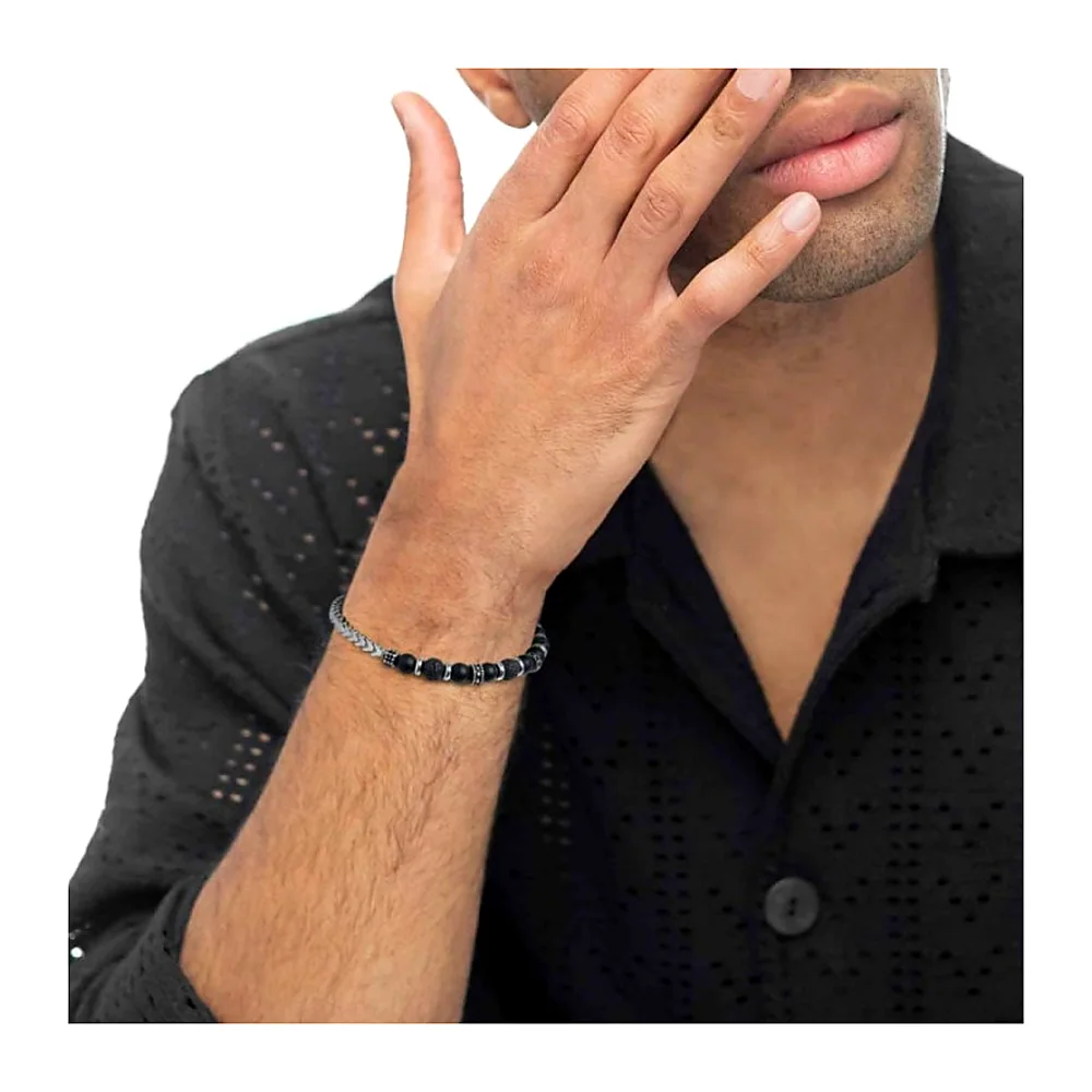 Bracciale Marlù maglia spina di pesce e pietre — foto 2