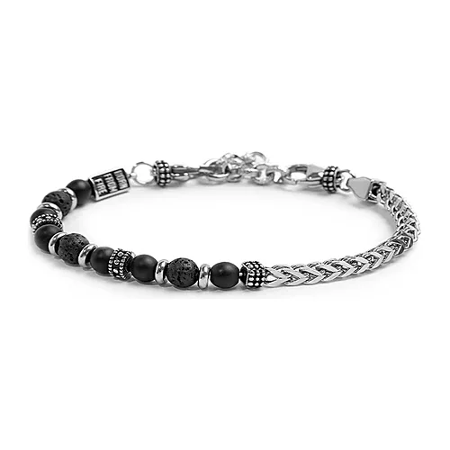 Bracciale Marlù maglia spina di pesce e pietre