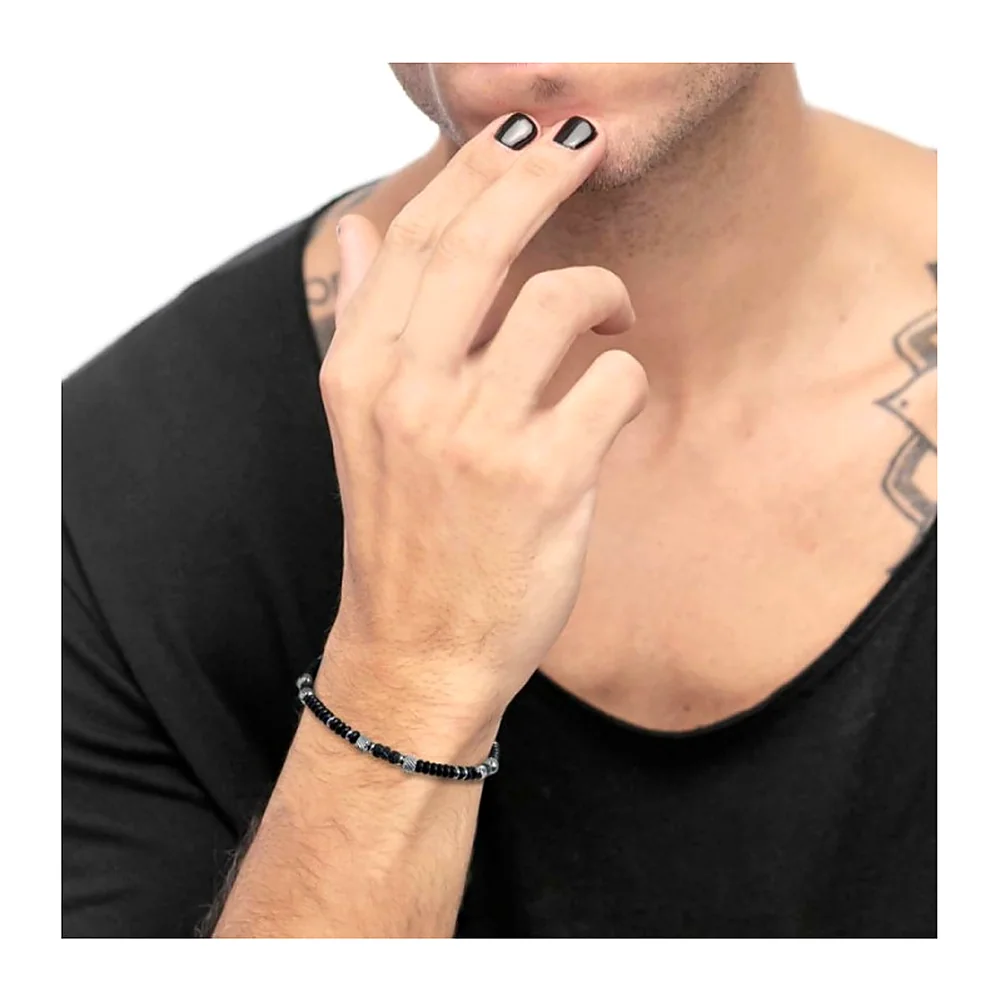 Bracciale Marlù con rondelle in pietra e acciaio — foto 2