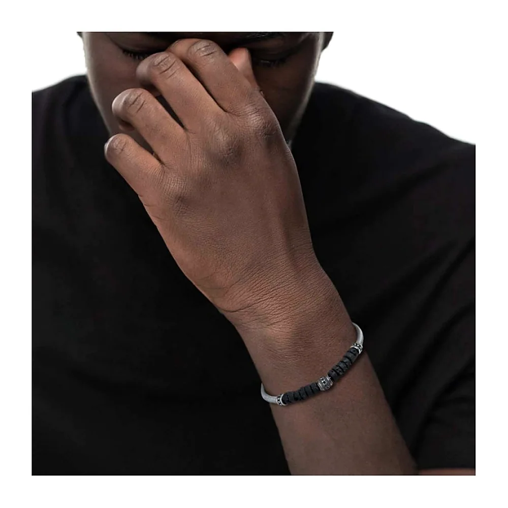 Bracciale Marlù maglia snake tonda e rondelle pietra — foto 2