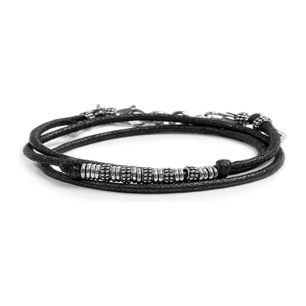 Bracciale Marlù cordino strobel double elementi acciaio