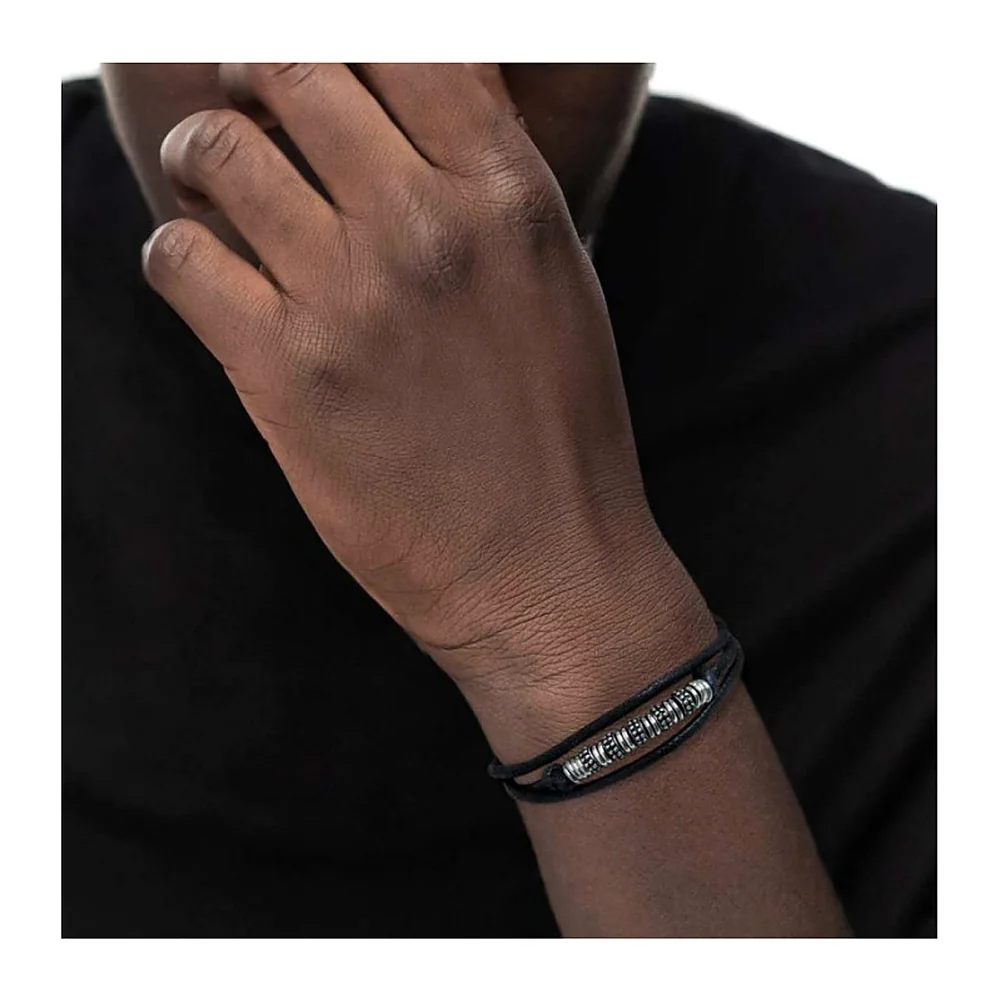 Bracciale Marlù cordino strobel double elementi acciaio — foto 2