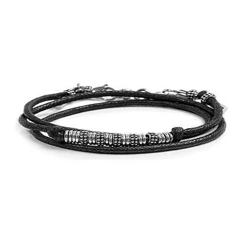 Bracciale Marlù cordino strobel double elementi acciaio