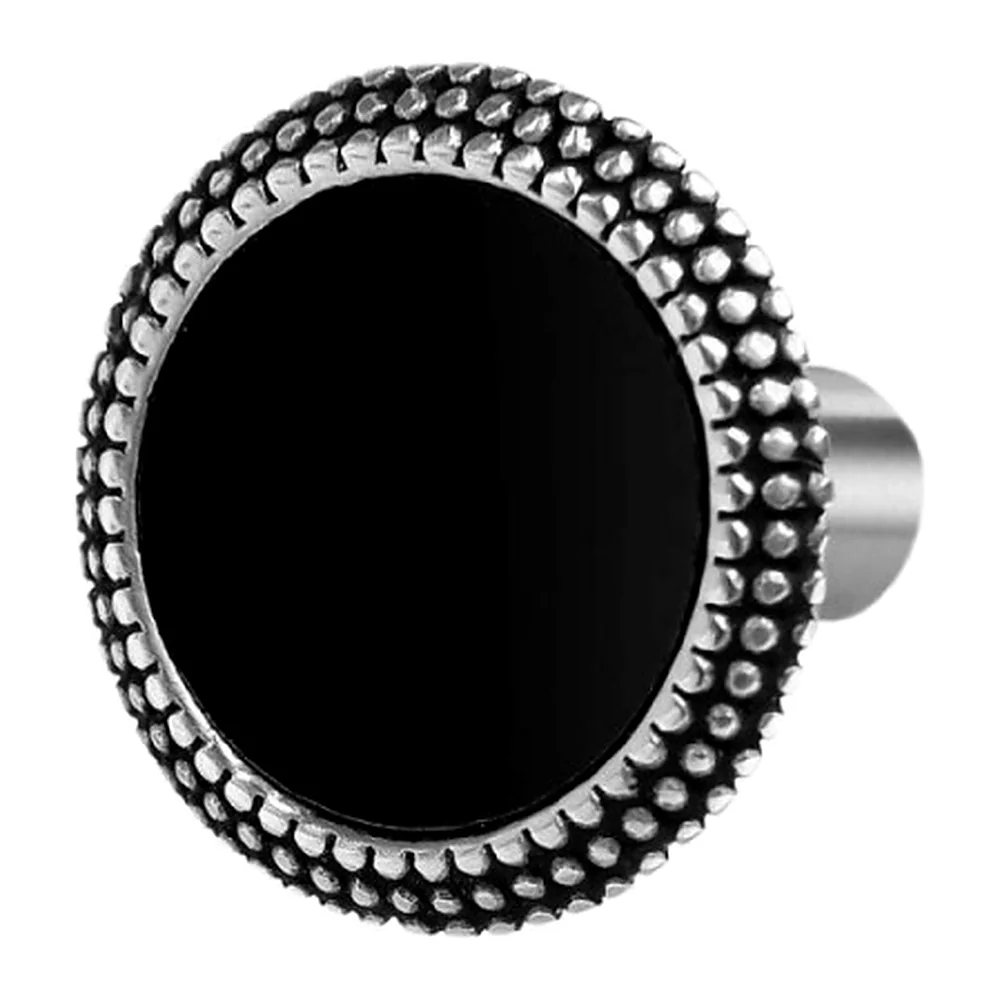 Orecchino Marlù lobo tondo smalto nero