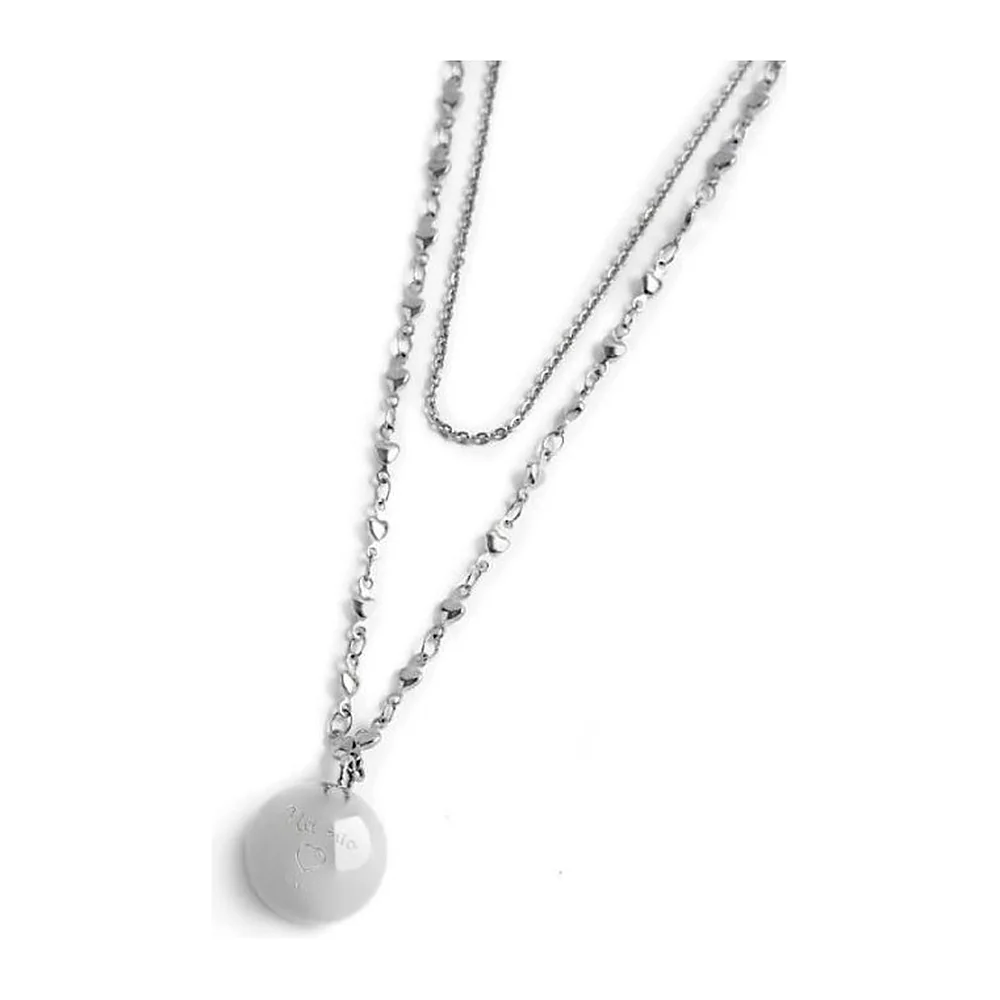Collana Marlù 90cm maglia a sfere chiama angeli double
