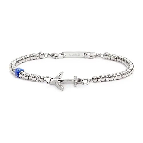Bracciale Marlù ancora con ematite acciaio e rondella sodalite