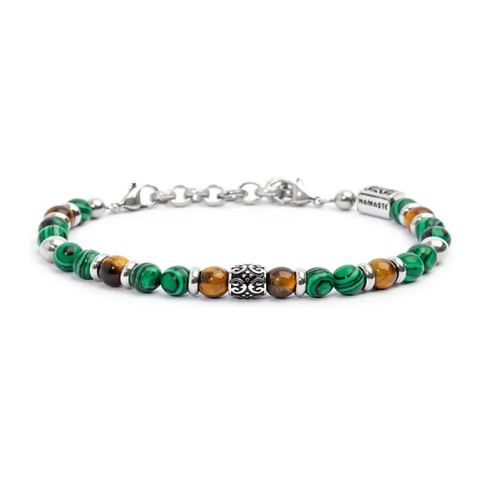 Bracciale Marlù con malachiti e occhio di tigre 6mm