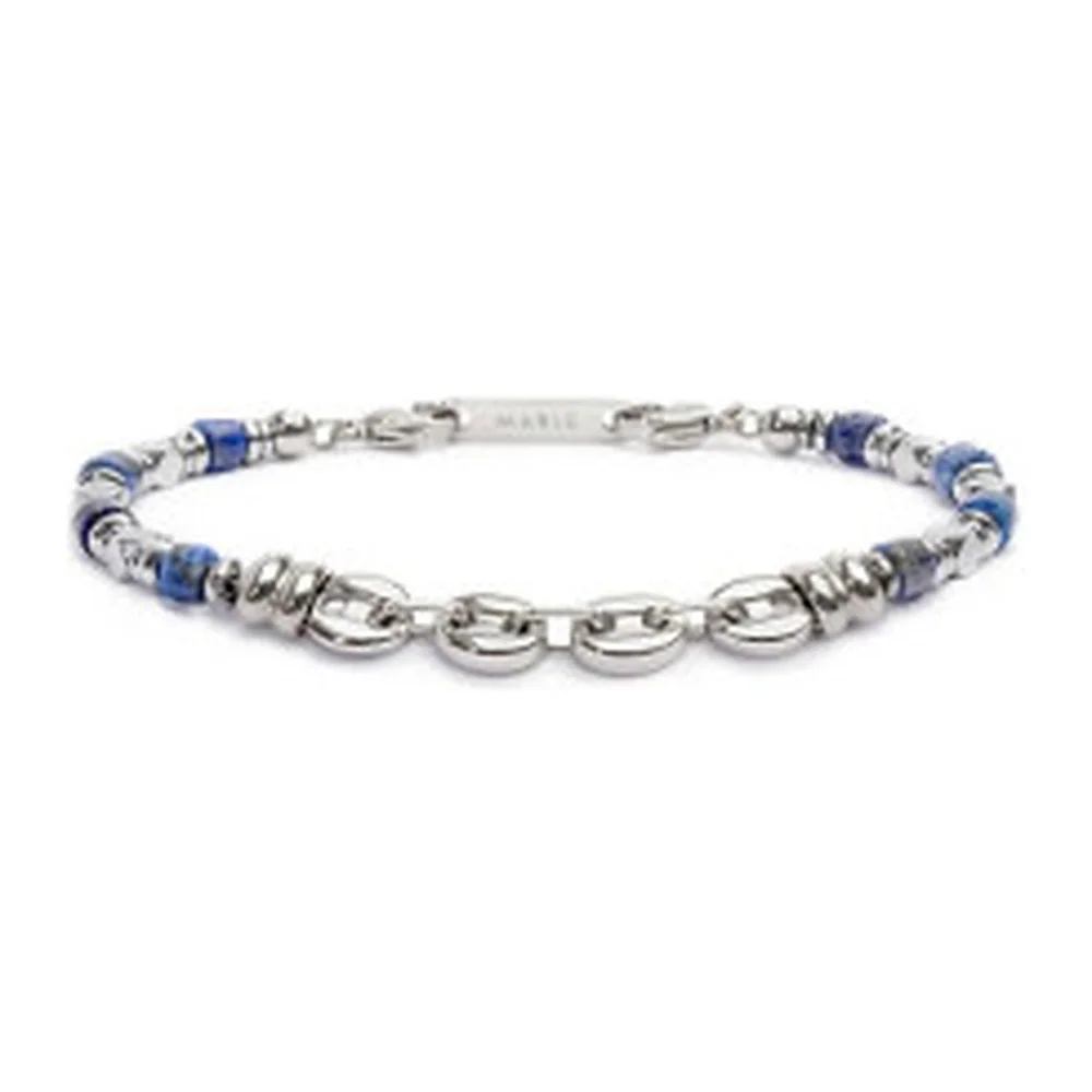 Bracciale Marlù con rondelle sodalite e maglia marine