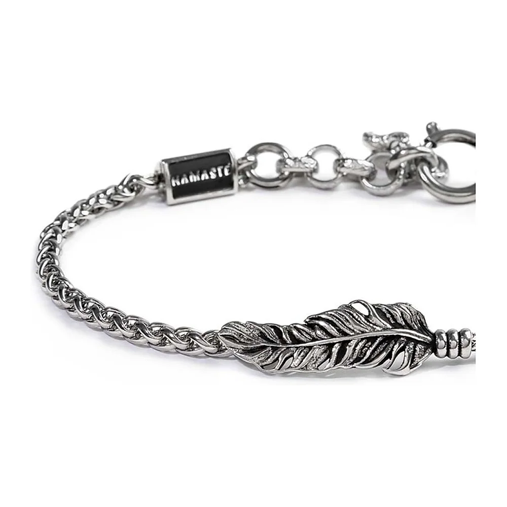 Bracciale Marlù maglia snake e sonaglio piuma