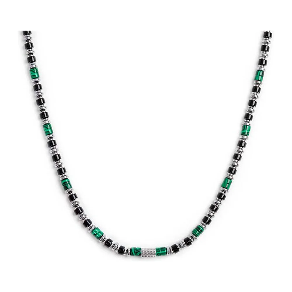 Collana Marlù con rondelle malachite onice nera ed ematite — foto 2