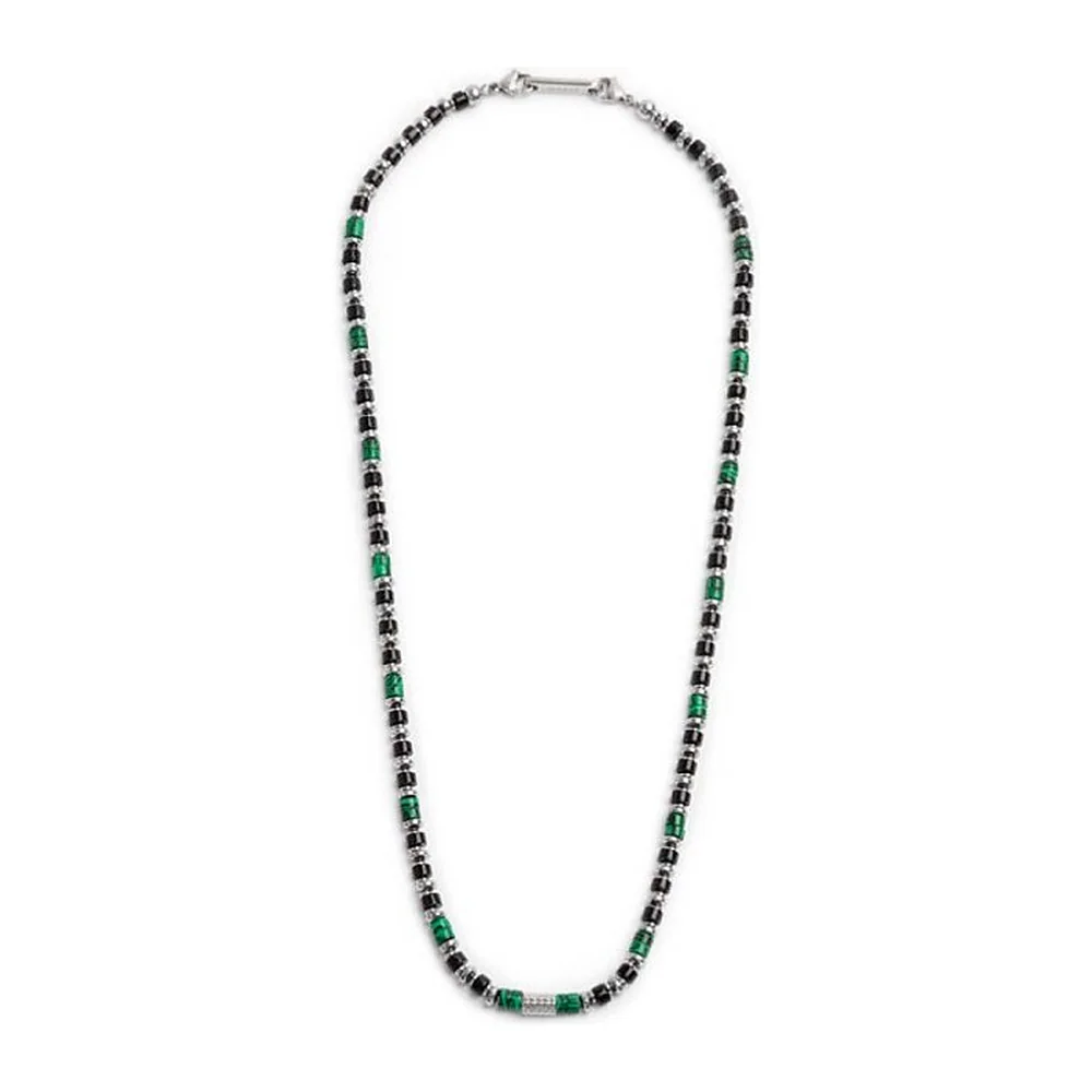 Collana Marlù con rondelle malachite onice nera ed ematite — foto 3