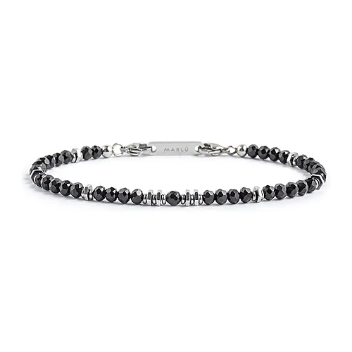 Bracciale Marlù con agata nera ed ematiti 3mm