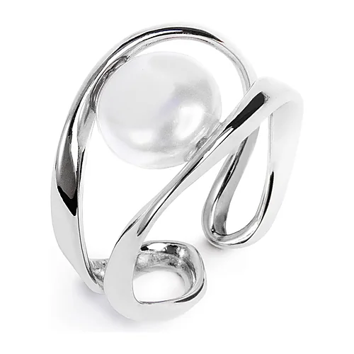 Anello Marlù doppia fascia con perla