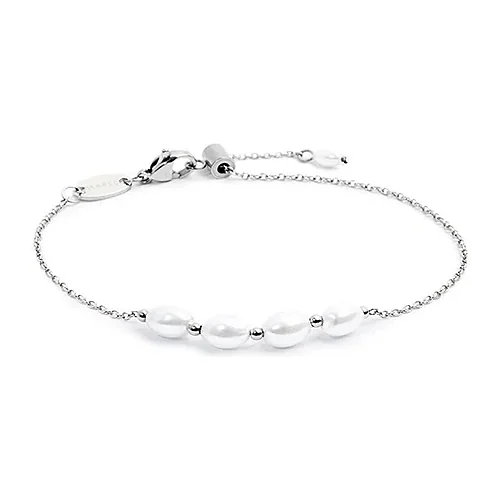 Bracciale Marlù maglia cross con perle ovali