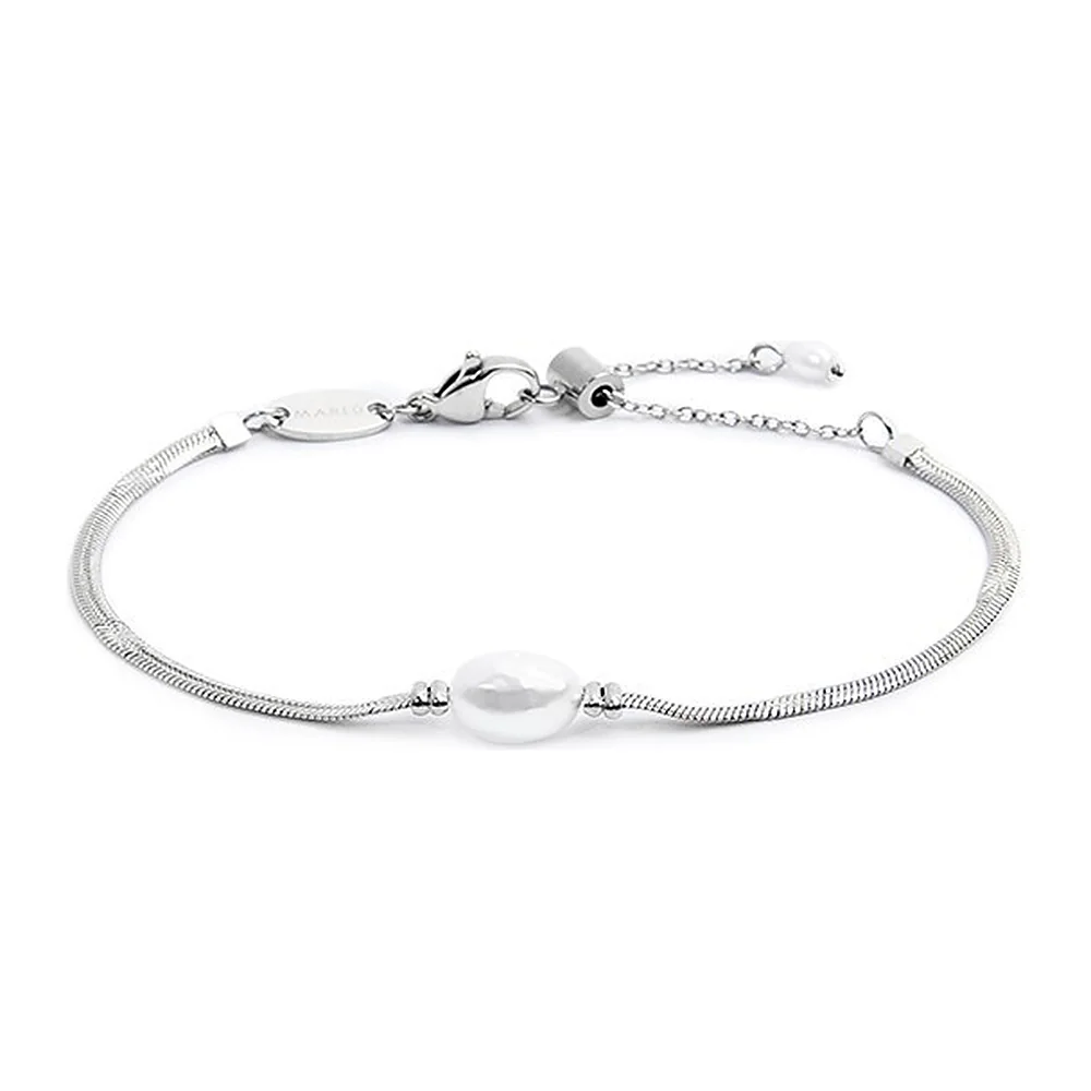 Bracciale Marlù maglia snake con perla centrale