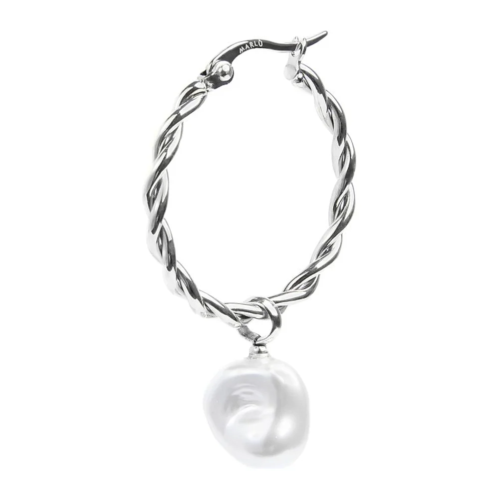 Orecchino Marlù cerchio pendente perla 27mm