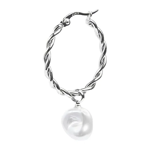 Orecchino Marlù cerchio pendente perla 27mm