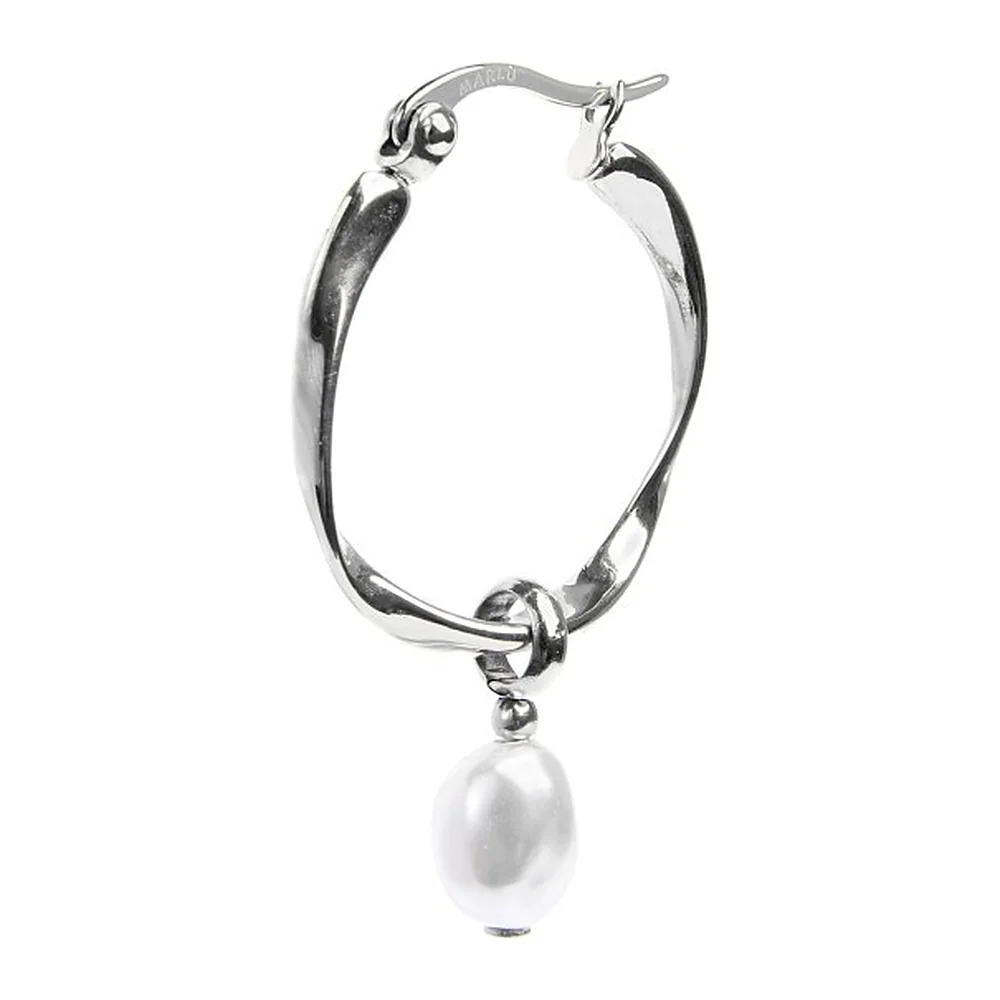 Orecchino Marlù cerchio pendente perla 22mm