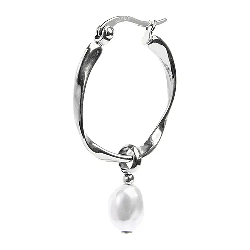 Orecchino Marlù cerchio pendente perla 22mm