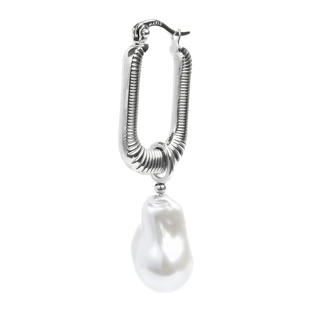 Orecchino Marlù ovale 26x17mm con perla pendente