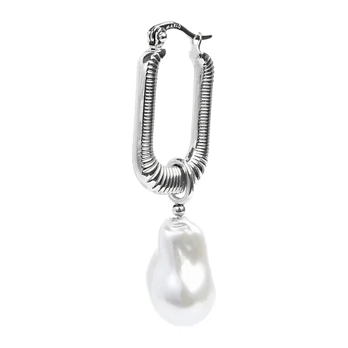 Orecchino Marlù ovale 26x17mm con perla pendente