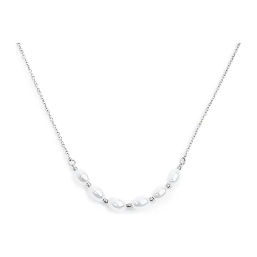 Collier Marlù maglia cross con perle ovali