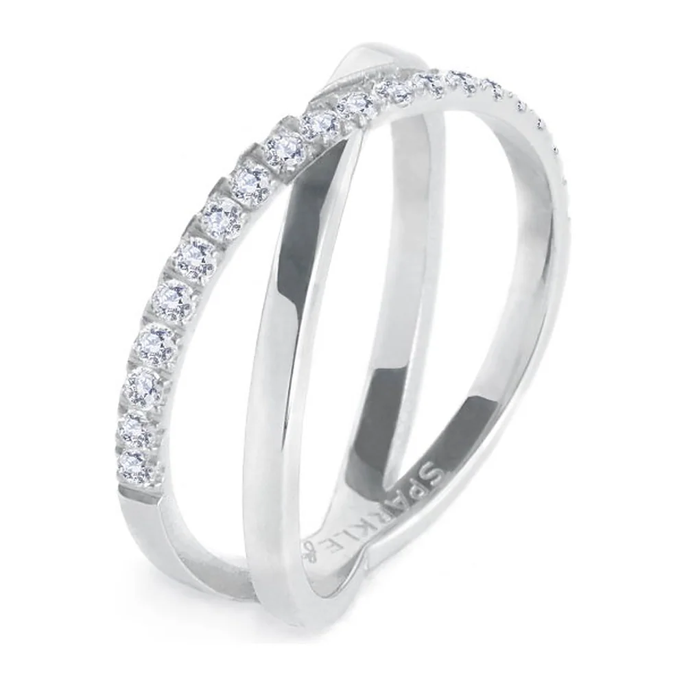 Anello Marlù fascia incrociata zirconi