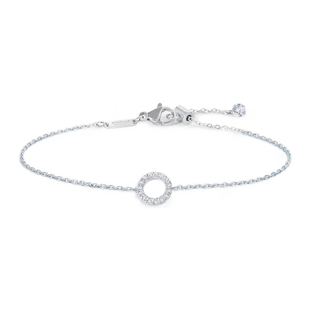Bracciale Marlù maglia cutting cross cerchio con zirconi