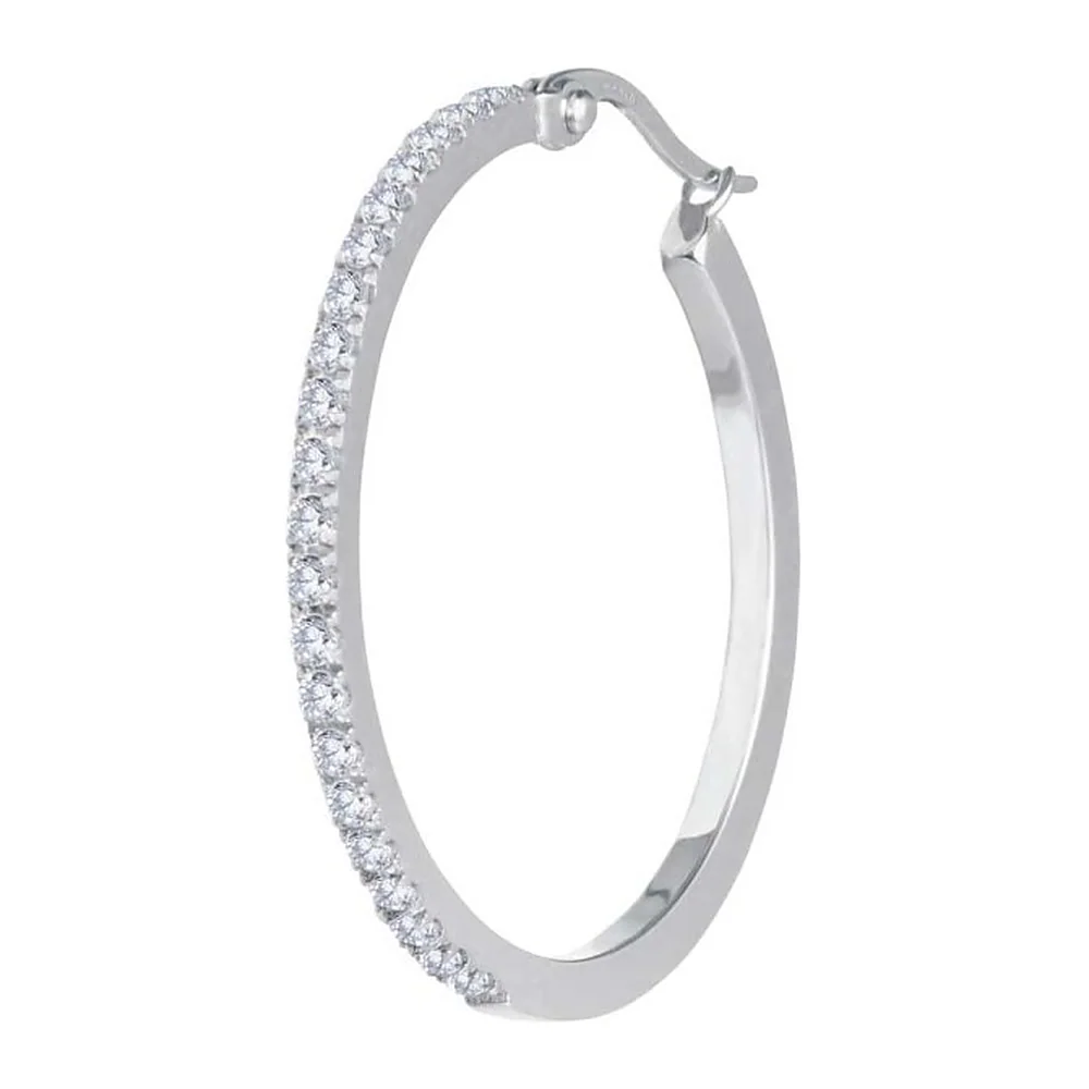 Orecchino Marlù cerchio 32mm con zirconi