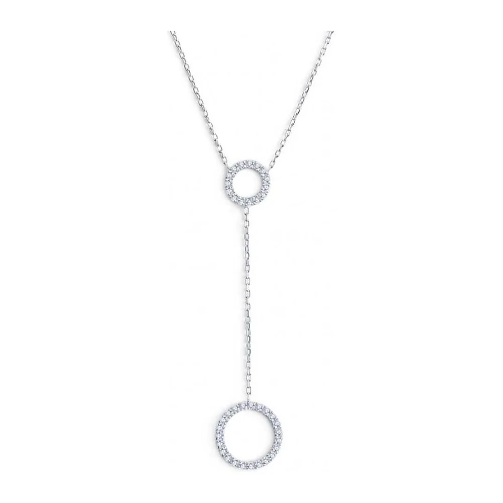 Girocollo Marlù maglia cutting cross cerchi e zirconi