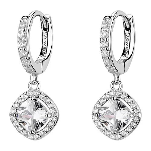 Orecchini Fancy cerchio pendente zirconi cushion