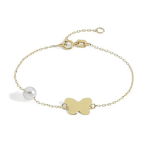 Bracciale Ambrosia maglia rolò con perla e farfalla