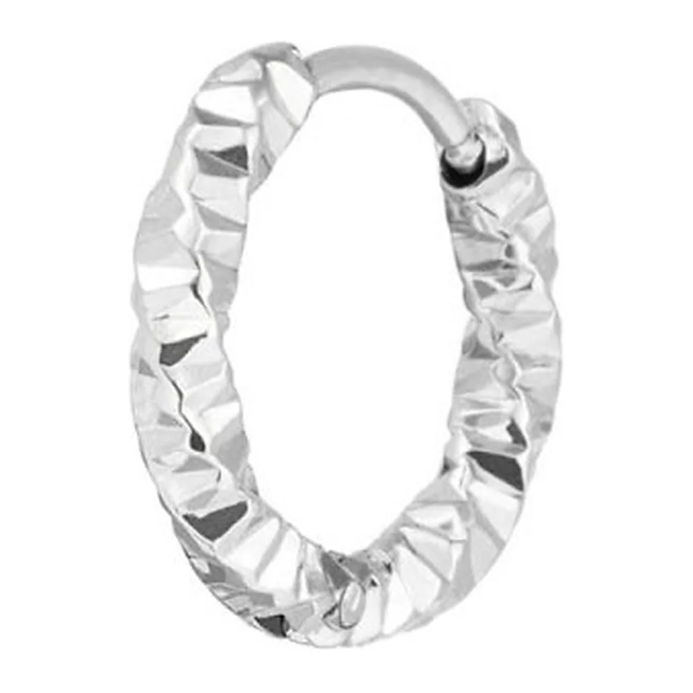 Orecchino Marlù cerchio 15mm trama ritorta diamantata