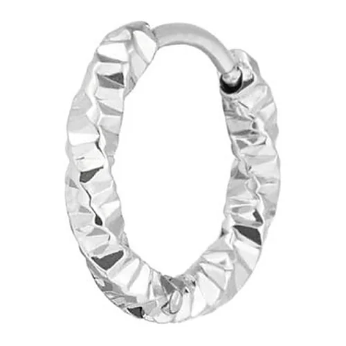 Orecchino Marlù cerchio 15mm trama ritorta diamantata