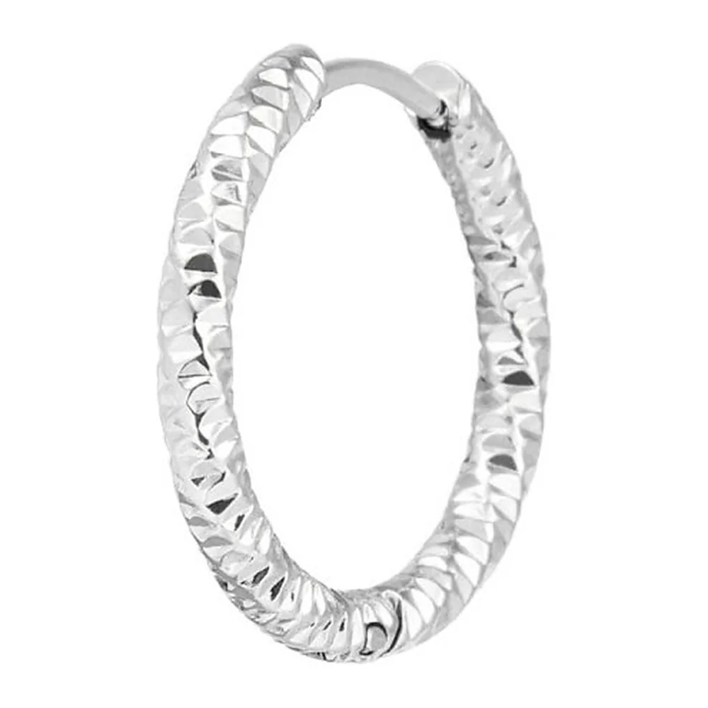 Orecchino Marlù cerchio 21mm trama ritorta diamantata