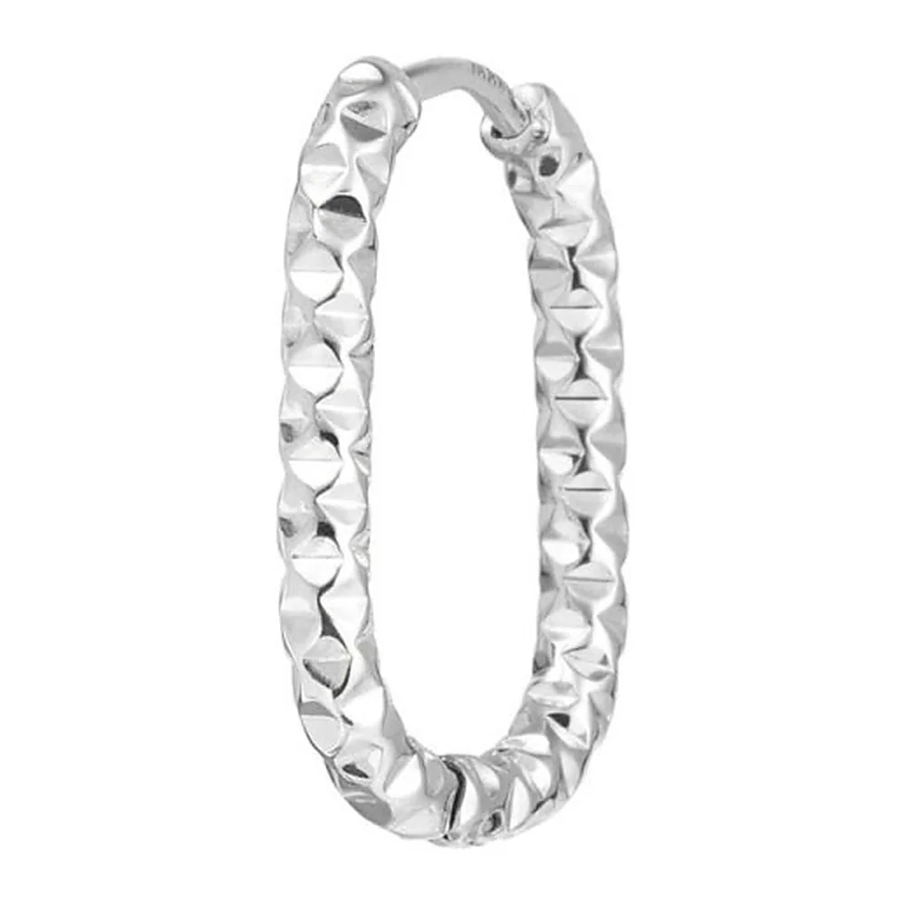 Orecchino Marlù ovale 22x14mm trama ritorta diamantata