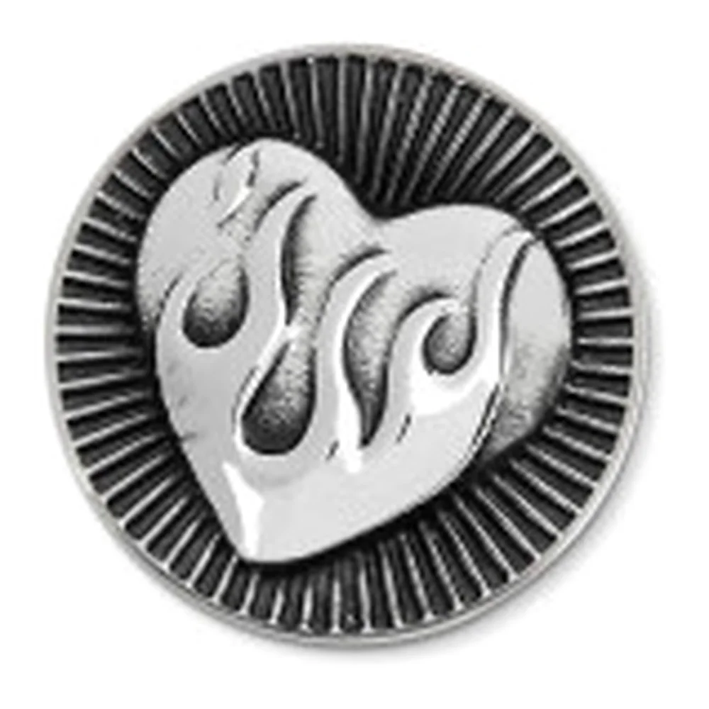 Piastrina tonda Marlù symbols cuore fiamme