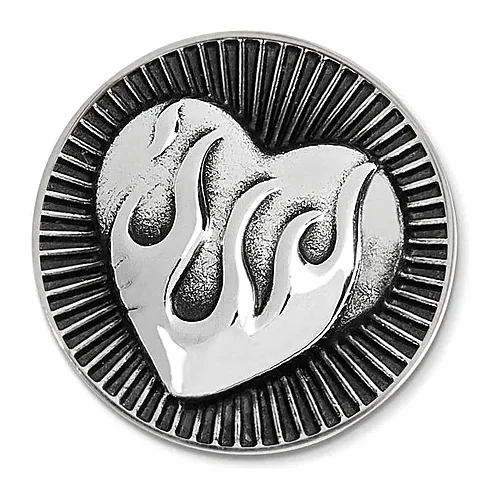 Piastrina tonda Marlù symbols cuore fiamme