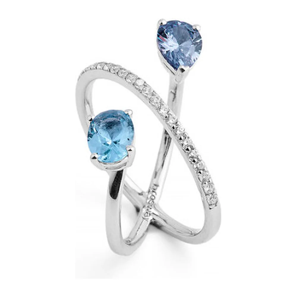 Anello Fancy contrariè zirconi mix