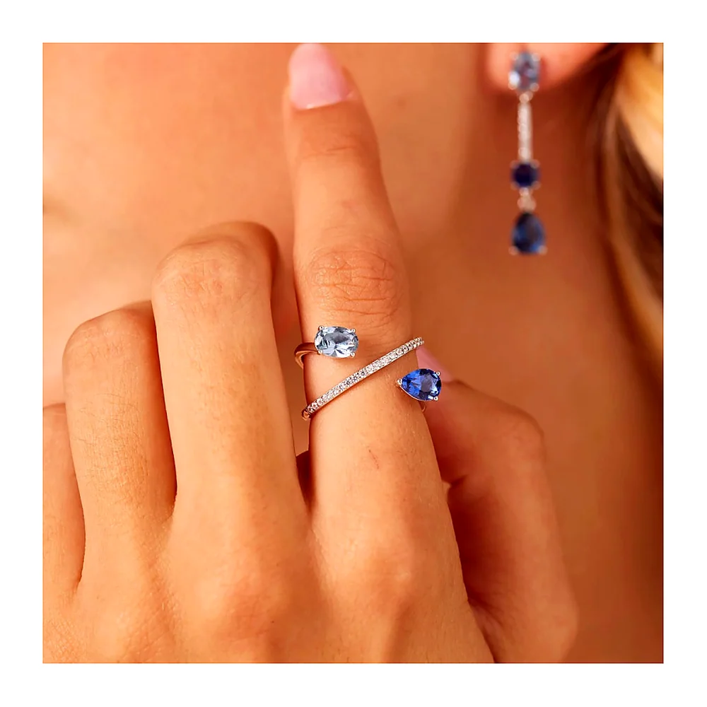 Anello Fancy contrariè zirconi mix — foto 2