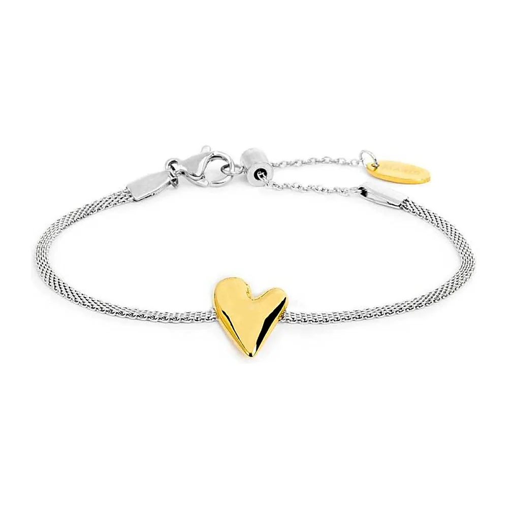 Bracciale Marlù maglia mesh cuore irregolare