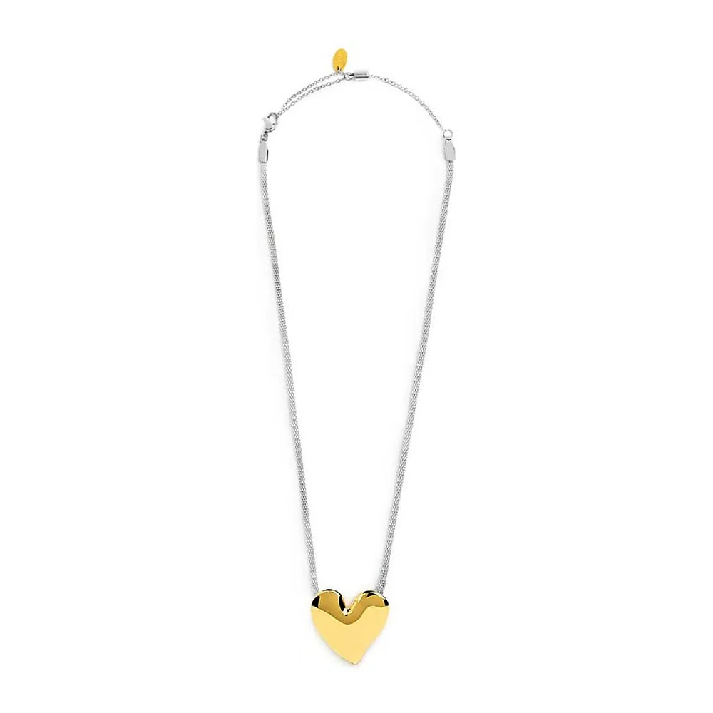 Collier Marlù maglia mesh cuore irregolare martellato — foto 3