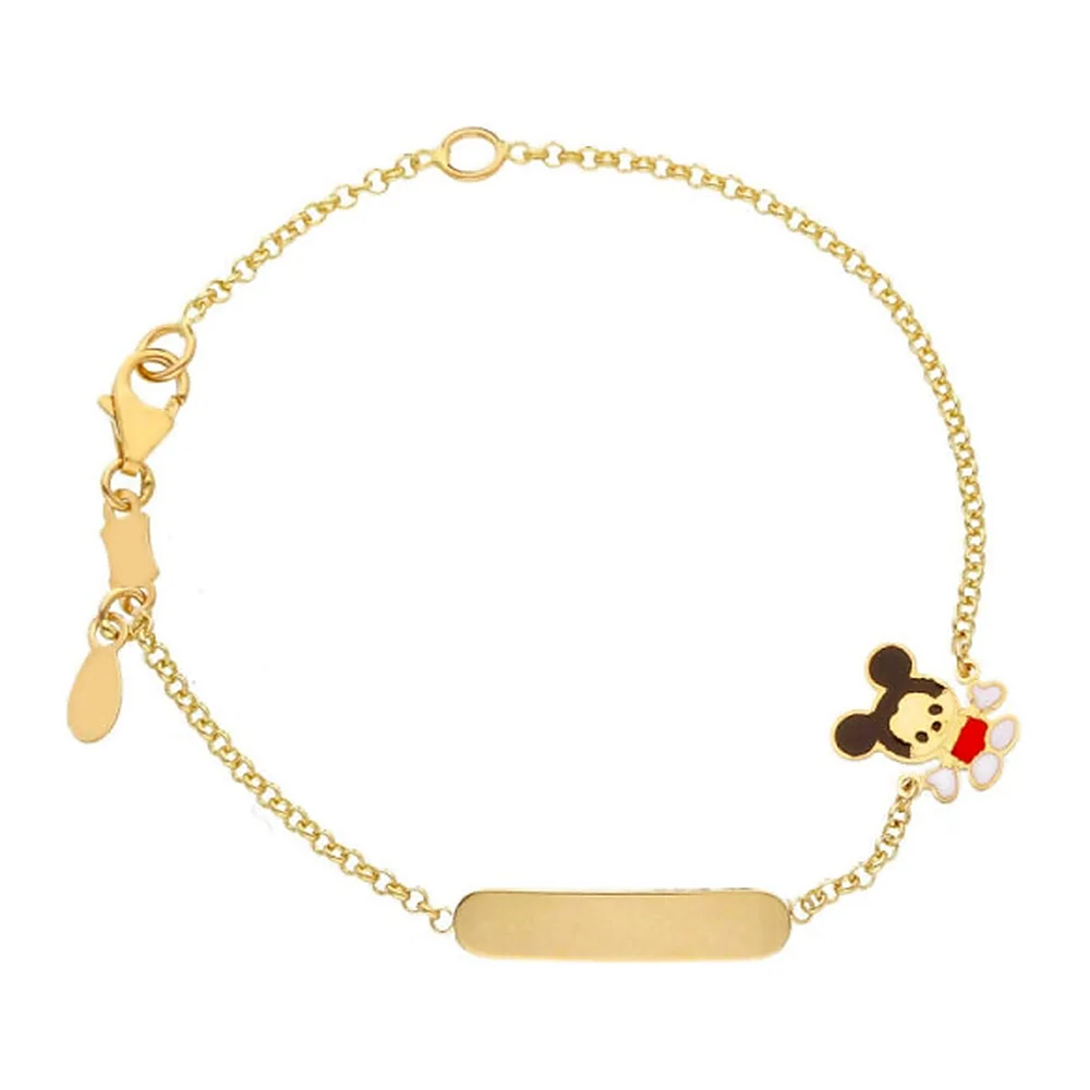 Bracciale Rossi Oro maglia rolò targa topolino