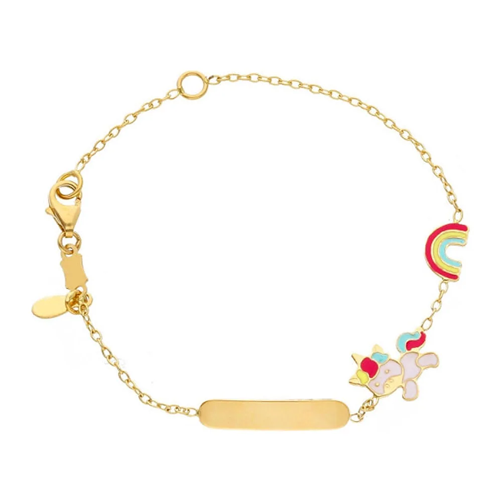 Bracciale Rossi Oro maglia rolò targa unicorno