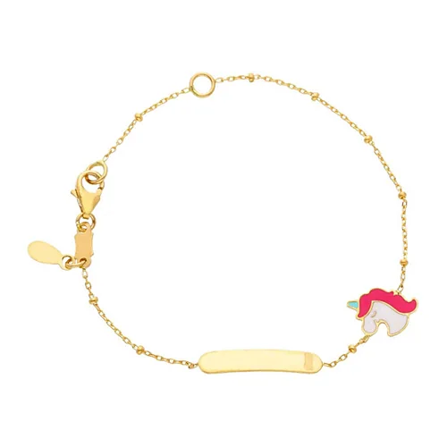 Bracciale Rossi Oro magia rolò targa unicorno