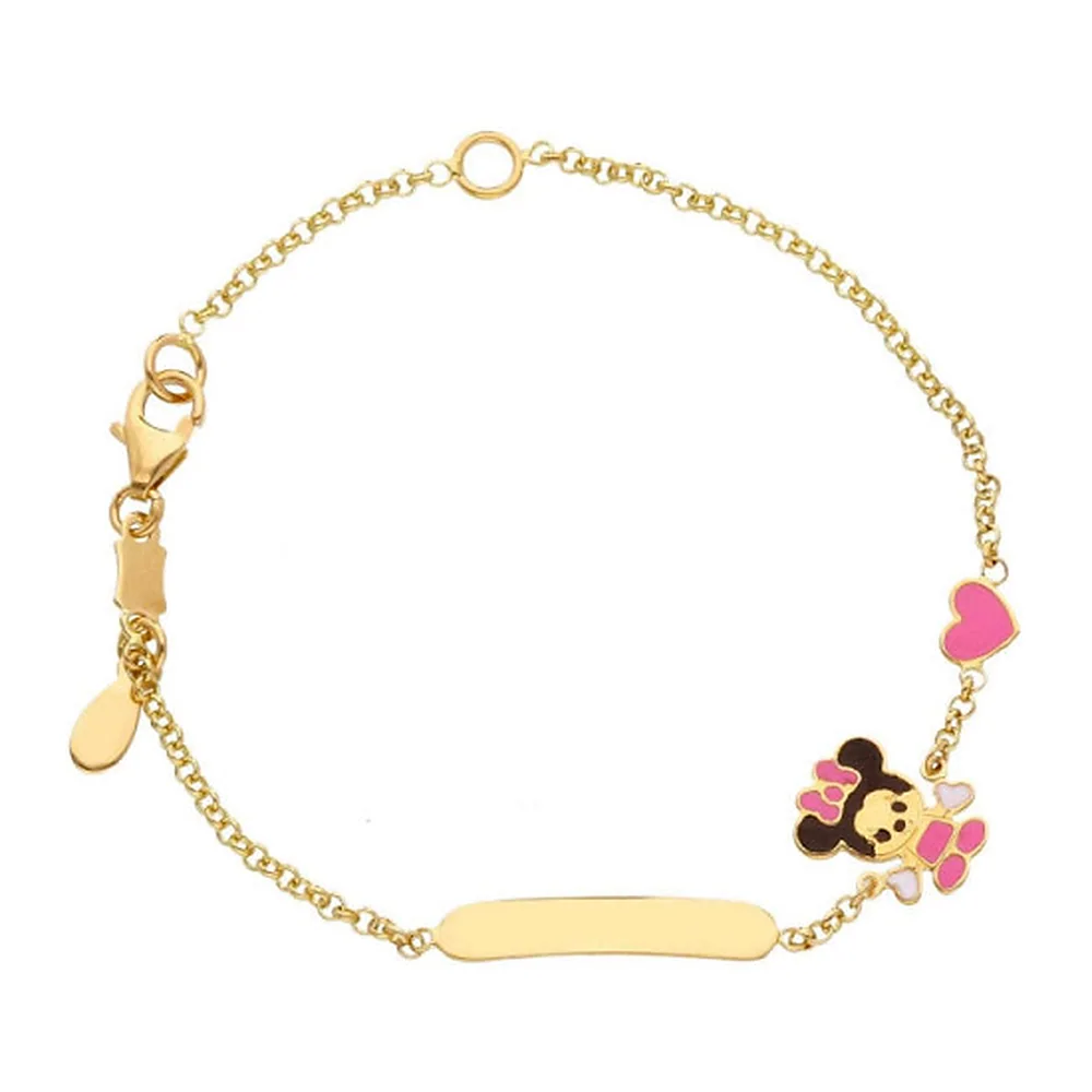 Bracciale Rossi Oro maglia rolò targa topolina